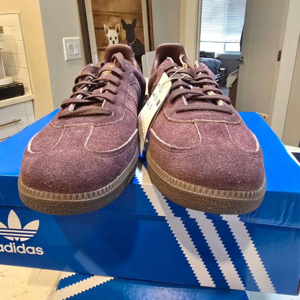 Adidas Originals Mens Samba OG Shadow Brown Chalky Brown Size 12 [JI3211] NEW - Picture 5 of 10